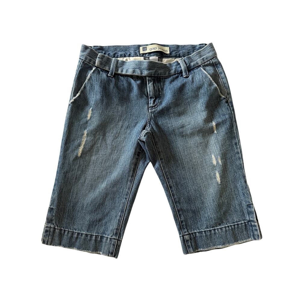 GAP Blue Vintage Denim Shorts Distressed Size 6